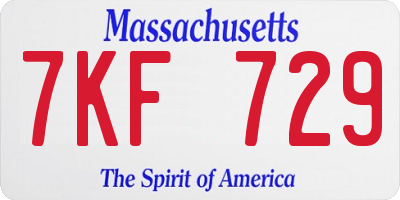 MA license plate 7KF729