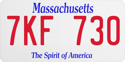 MA license plate 7KF730