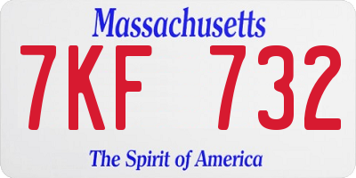 MA license plate 7KF732