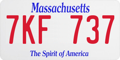 MA license plate 7KF737