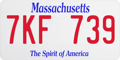 MA license plate 7KF739