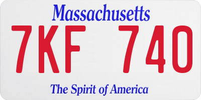 MA license plate 7KF740