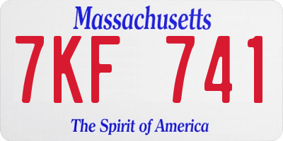 MA license plate 7KF741