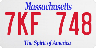 MA license plate 7KF748