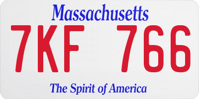 MA license plate 7KF766