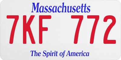 MA license plate 7KF772