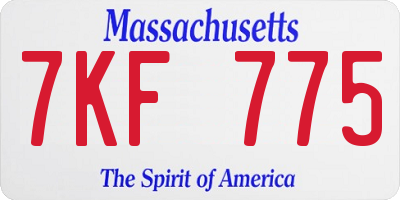 MA license plate 7KF775