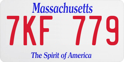 MA license plate 7KF779