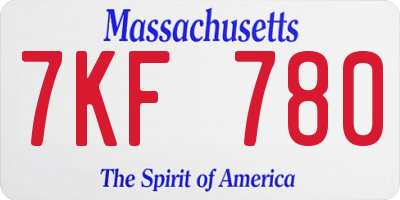 MA license plate 7KF780