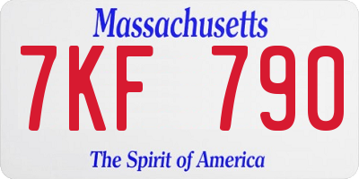 MA license plate 7KF790