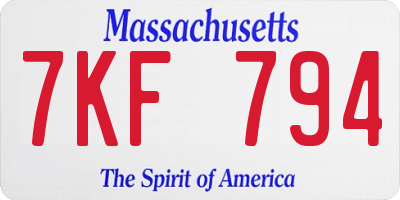 MA license plate 7KF794