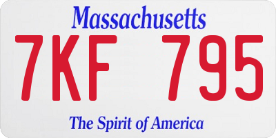 MA license plate 7KF795