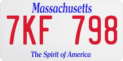 MA license plate 7KF798