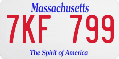 MA license plate 7KF799