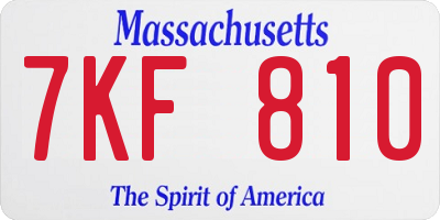 MA license plate 7KF810