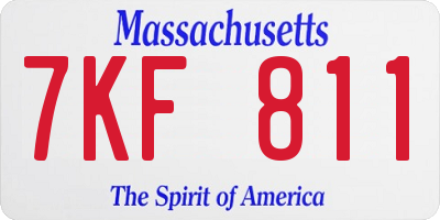 MA license plate 7KF811