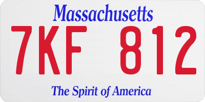 MA license plate 7KF812