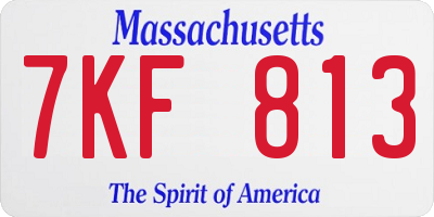 MA license plate 7KF813
