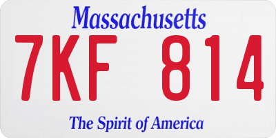 MA license plate 7KF814