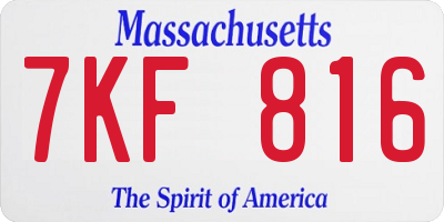 MA license plate 7KF816