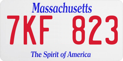 MA license plate 7KF823