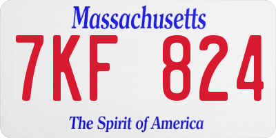 MA license plate 7KF824