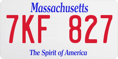 MA license plate 7KF827