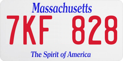 MA license plate 7KF828