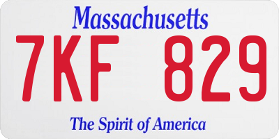 MA license plate 7KF829