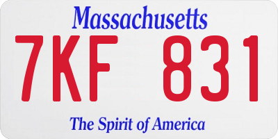 MA license plate 7KF831