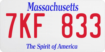 MA license plate 7KF833