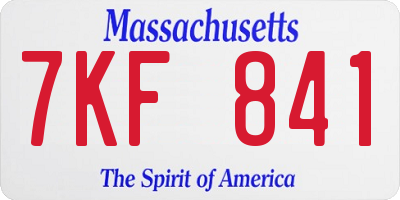 MA license plate 7KF841