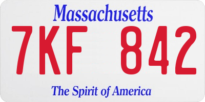 MA license plate 7KF842