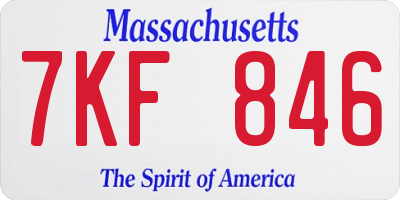 MA license plate 7KF846
