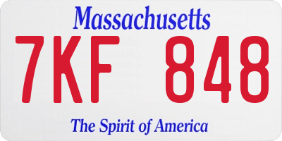MA license plate 7KF848