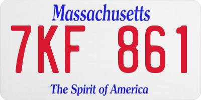 MA license plate 7KF861
