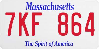 MA license plate 7KF864