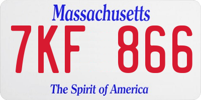 MA license plate 7KF866