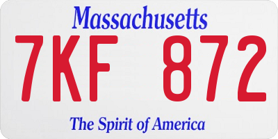 MA license plate 7KF872