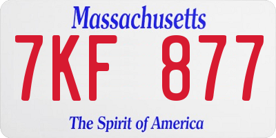 MA license plate 7KF877