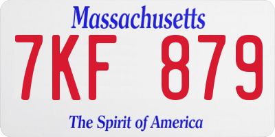 MA license plate 7KF879