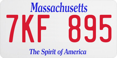 MA license plate 7KF895
