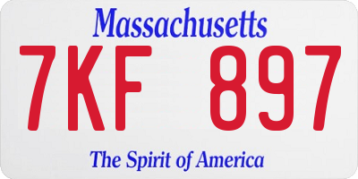 MA license plate 7KF897