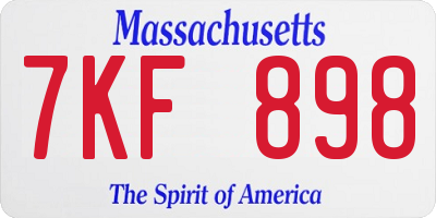 MA license plate 7KF898