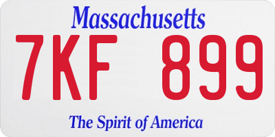 MA license plate 7KF899