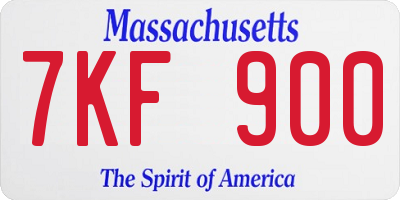 MA license plate 7KF900