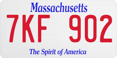 MA license plate 7KF902