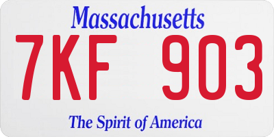 MA license plate 7KF903