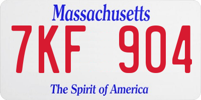 MA license plate 7KF904