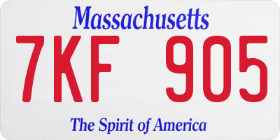 MA license plate 7KF905